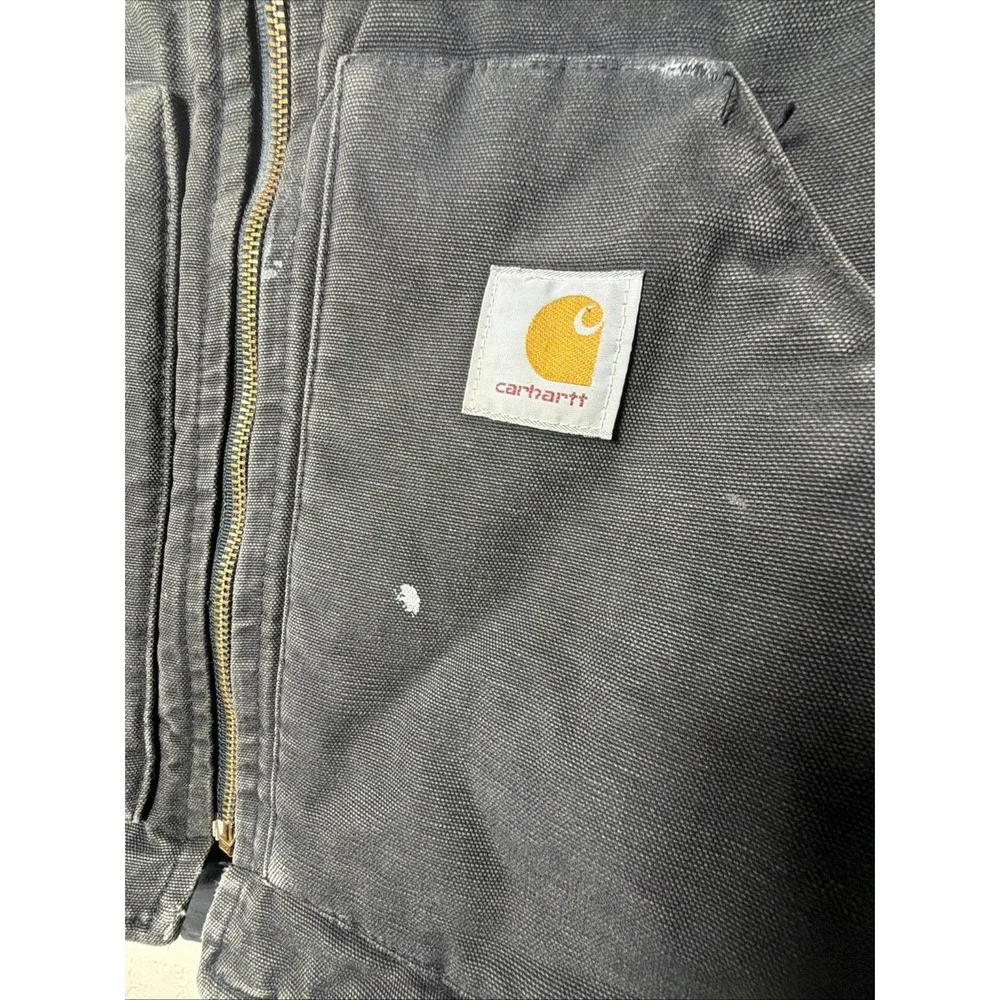 Vtg Carhartt V01 Black Duck Vest Made In USA Union 90s Arctic Quilt Lined Mens M